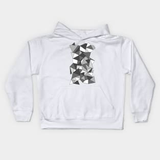 Abstract Collide Grey Outline Kids Hoodie